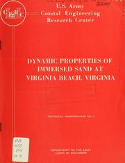 Cover of: Dynamic properties of immersed sand at Virginia Beach, Virginia