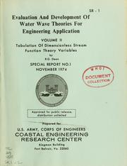 Cover of: Evaluation and development of water wave theories for engineering application