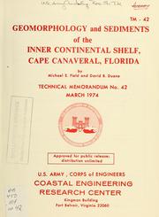 Cover of: Geomorphology and sediments of the Inner Continental Shelf, Cape Canaveral, Florida