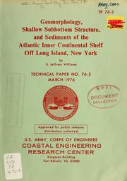 Cover of: Geomorphology, shallow subbottom structure and sediments of the Atlantic inner continental shelf off Long Island, New York