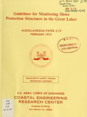 Cover of: Guidelines for monitoring shore protection structures in the Great Lakes by Coastal Engineering Research Center (U.S.)