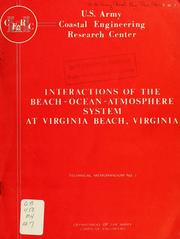 Cover of: Interactions of the beach-ocean-atmosphere system at Virginia Beach, Virginia