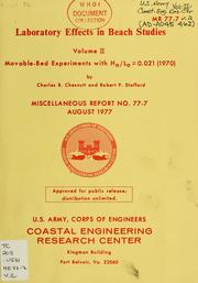 Cover of: Laboratory effects in beach studies: volume II, movable-bed experiments with Hb0s/Lb0s = 0.021 (1970)