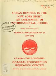 Cover of: Ocean dumping in the New York Bight by George Pararas-Carayannis