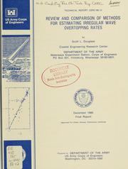 Cover of: Review and comparison of methods for estimating irregular wave overtopping rates