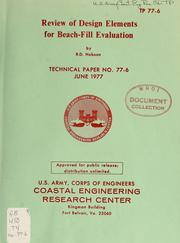 Cover of: Review of design elements for beach-fill evaluation