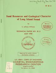 Cover of: Sand resources and geological character of Long Island Sound