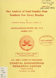 Cover of: Size analysis of sand samples from southern New Jersey beaches