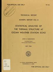 Cover of: Statistical analysis of the thermal structure at Ocean Weather Station Echo