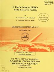 Cover of: A User's guide to CERC's Field Research Facility