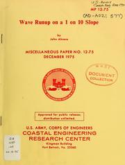 Cover of: Wave runup on a 1 on 10 slope