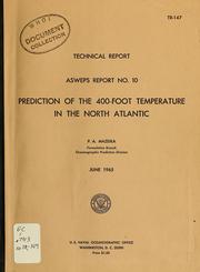 Cover of: Predication of the 400-foot temperature in the North Atlantic