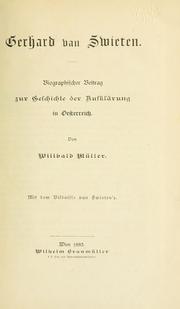 Cover of: Gerhard van Swieten by Wilibald Müller, Wilibald Müller