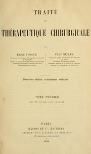 Cover of: Traité de thérapeutique chirurgicale