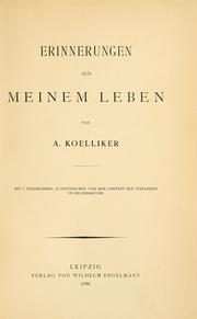 Cover of: Erinnerungen aus meinem Leben by Albert Kölliker