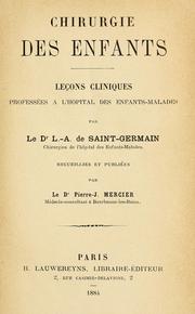Chirurgie des enfants by Louis Alexandre de Saint-Germain
