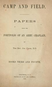 Cover of: Camp and field: Papers from the portfolio of an army chaplain