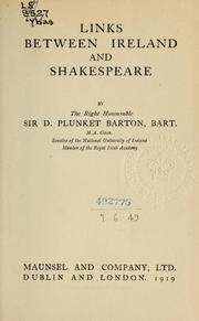 Cover of: Links between Ireland and Shakespeare by Barton, D. Plunket Sir