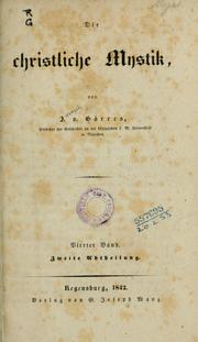 Cover of: Die christliche Mystik by Joseph von Görres