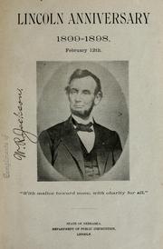 Cover of: Lincoln anniversary, 1809-1898, February 12th ...
