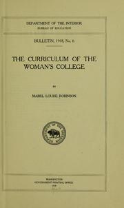 Cover of: The curriculum of the woman's college