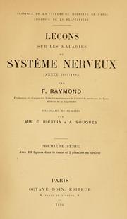Cover of: Leçons sur les maladies du système nerveux by Fulgence Raymond
