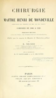 Cover of: Chirurgie ...  Composée de 1306 à 1320: Tr. française avec des notes, une introduction et une biographie