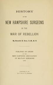 Cover of: History of the New Hampshire surgeons in the war of rebellion