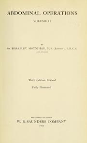 Cover of: Abdominal operations by Moynihan, Berkeley Moynihan Baron