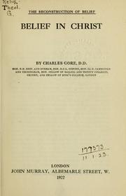 Cover of: Reconstruction of belief by Charles Gore M.A.