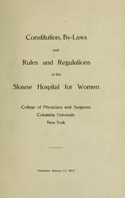 Cover of: Constitution | Sloane Hospital for Women (New York, N.Y.)