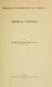 Cover of: Original contributions of America to medical sciences