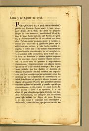 Cover of: Lima 3 de agosto de 1798 by Peru (Viceroyalty)