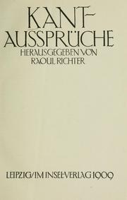 Cover of: Kant-Aussprüche by Immanuel Kant
