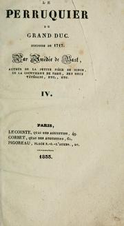 Cover of: Le perruquier du grand duc: histoire de 1717