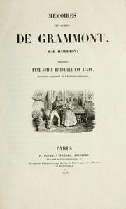 Cover of: Mémoires du comte de Grammont by Count Anthony Hamilton