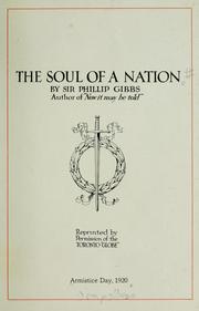 Cover of: The soul of a nation by Philip Gibbs