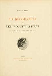 Cover of: La décoration et les industries d'art à l'Exposition universelle de 1900