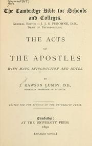 Cover of: The Acts of the Apostles: with maps. introduction and notes