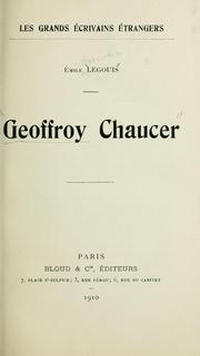 Cover of: Geoffroy Chaucer by Emile Legouis
