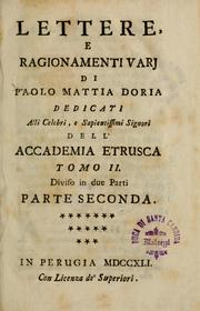 Cover of: Lettere e ragionamenti varj, dedicati alli celebri, e sapientissimi signori dell'Accademia etrusca