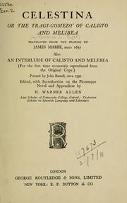 Cover of: Celestina: or, The Tragi-comedy of Calisto and Melibea