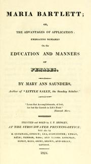 Cover of: Maria Bartlett, or, The advantages of application