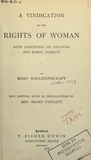 Cover of: A vindication of the rights of woman | Mary Wollstonecraft