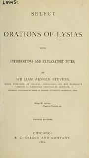 Cover of: Select orations