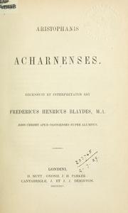 Cover of: Aristophanis Acharnenses by Aristophanes