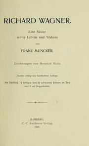 Cover of: Richard Wagner by Franz Muncker