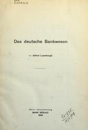 Cover of: Das deutsche Bankwesen