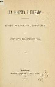 Cover of: La difunta pleiteada: estudio de literatura comparativa