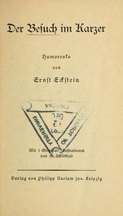Cover of: Der Besuch im Karzer by Ernst Eckstein